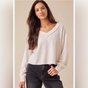 Altar'd State Layne Ribbed Top Oat